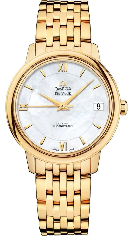 Omega De Ville Gold Watch Mother of Pearl Dial