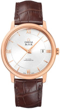 de ville Omega Rose Gold Brown Leather