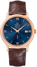 brown Omega De Ville Blue Dial