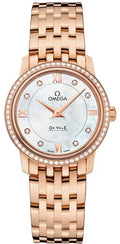 de Omega Rose Gold Diamond Watch