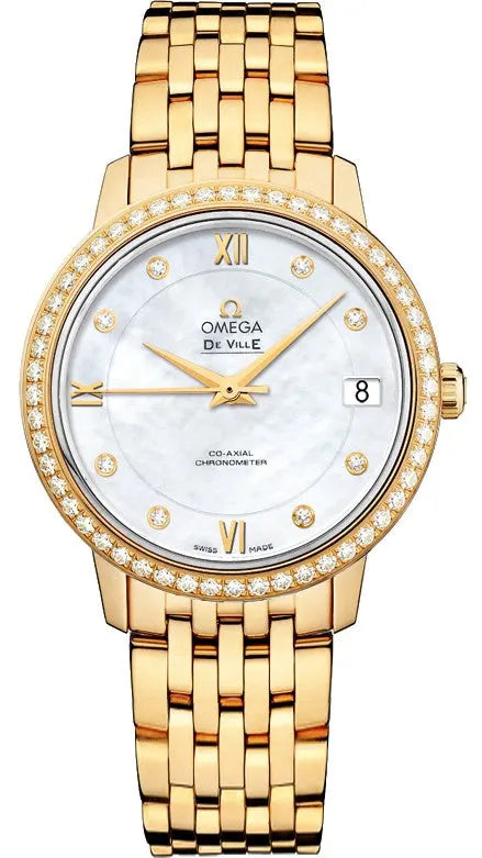 de Omega Gold Diamond Mother-of-Pearl