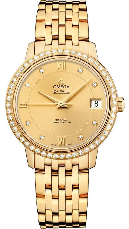 Omega Gold Diamond Ladies Watch