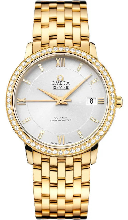 Omega Diamond Bezel Gold Watch