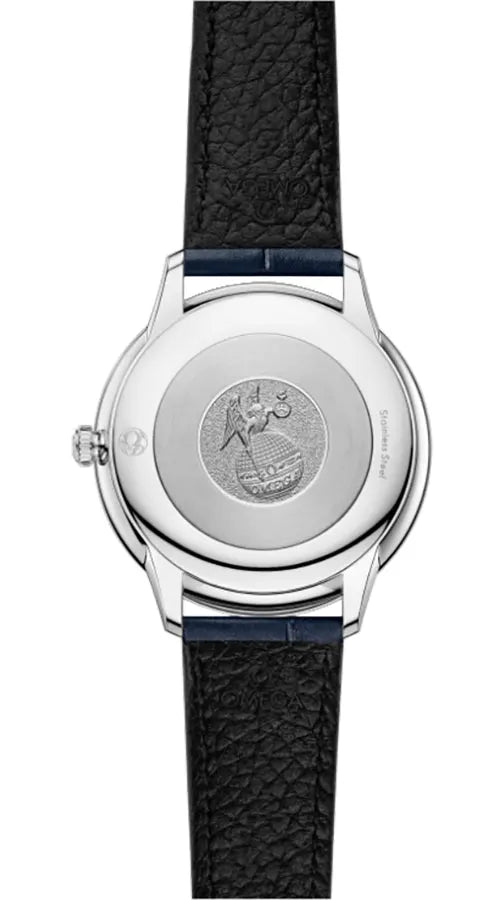 Omega Blue Diamond Leather Ladies Watch - Hình 2