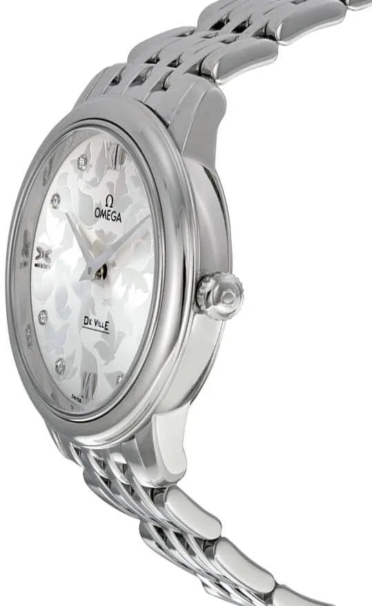 Omega Floral Diamond Steel Watch - Hình 2