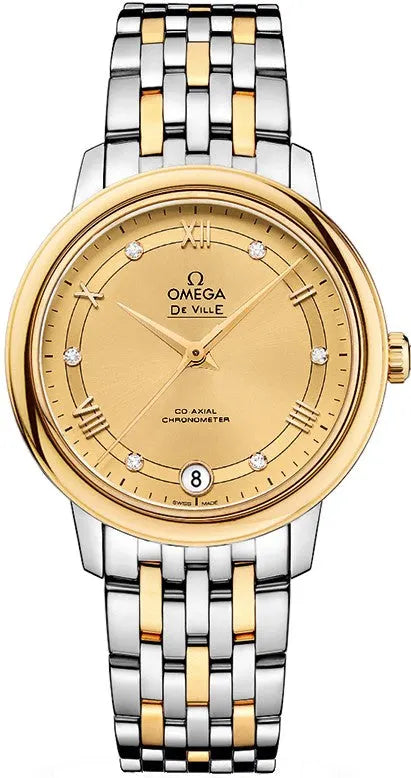 de Omega Gold Dial Diamond Watch