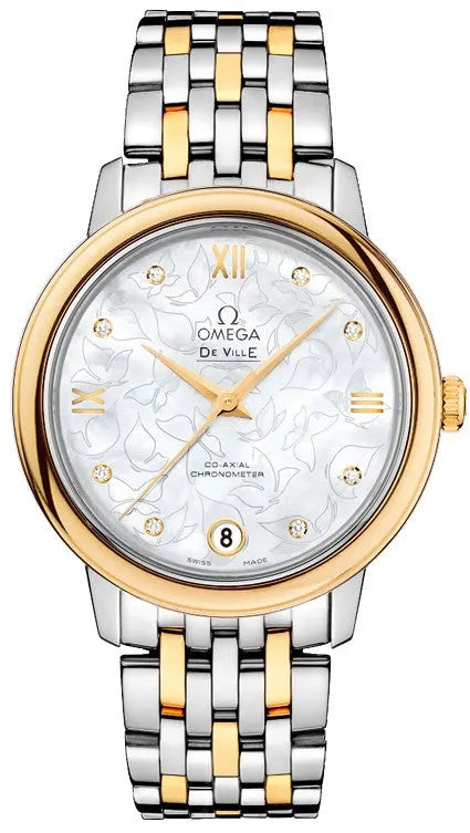 Omega Floral Dial Steel Gold