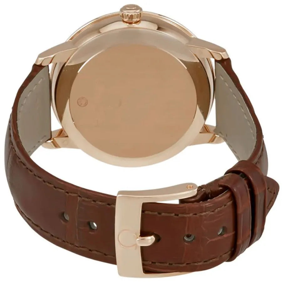de Omega Rose Gold Brown Leather - Hình 2