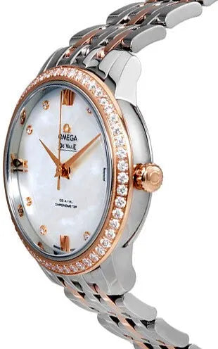 Omega Diamond Bezel Rose Gold de - Hình 2