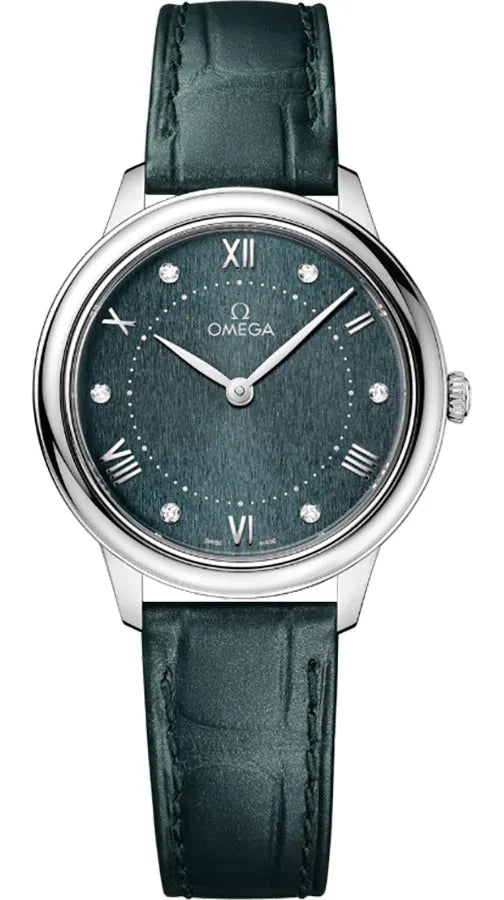 Omega Green Leather Diamond