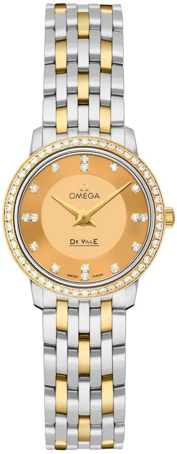 Omega Gold Dial Diamond Bezel