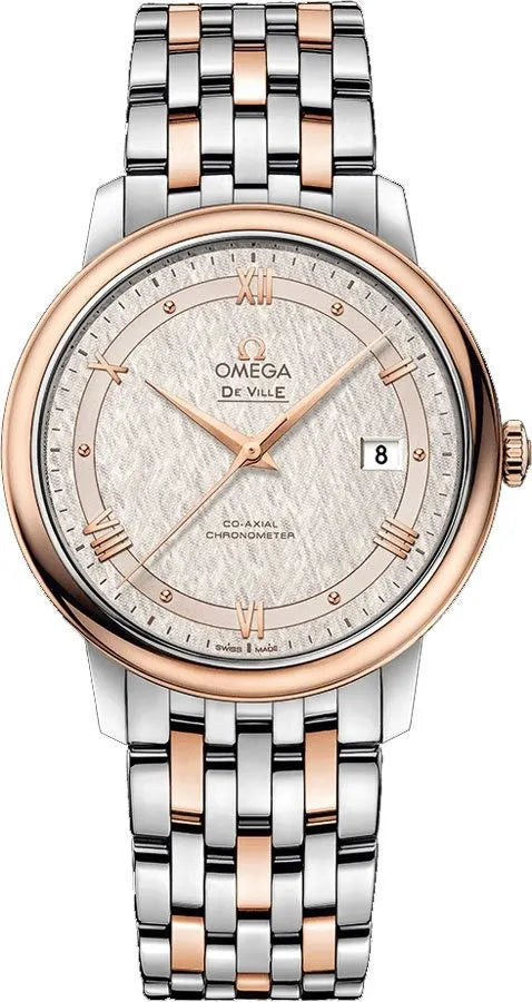 Omega Rose Gold Steel Silver Dial