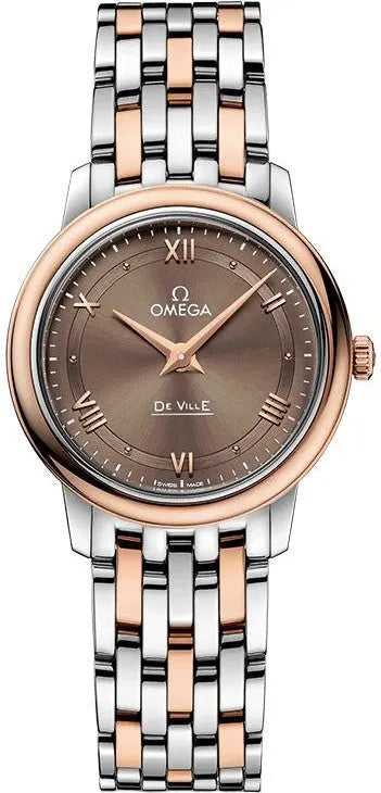 de ville Omega Brown Dial Rose Gold