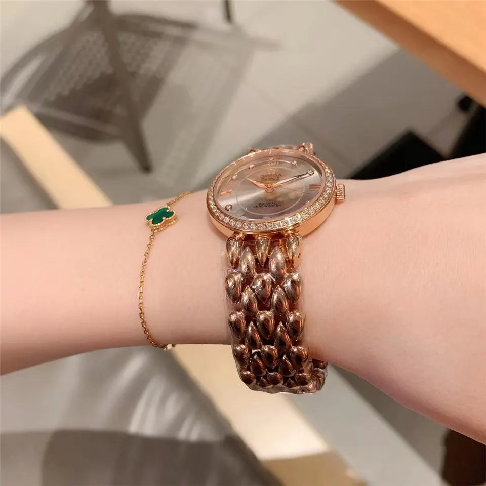 de Omega Rose Gold Diamond Bezel - Hình 5