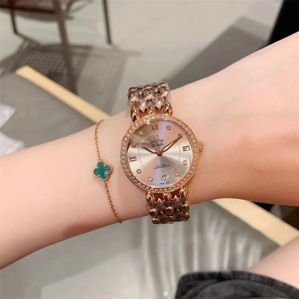 de Omega Rose Gold Diamond Bezel - Hình 6