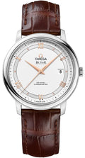 Omega White Dial Brown Leather de