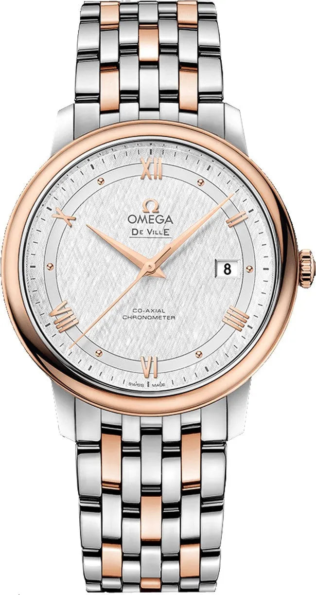 Omega Rose Gold Silver Dial
