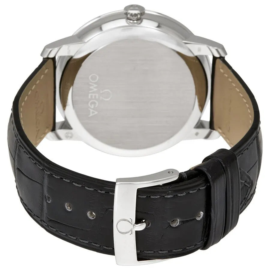 Omega White Dial Leather Watch - Hình 2