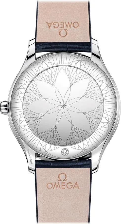Omega Diamond Bezel Blue Leather - Hình 2