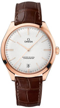 de Omega White Dial Brown Leather