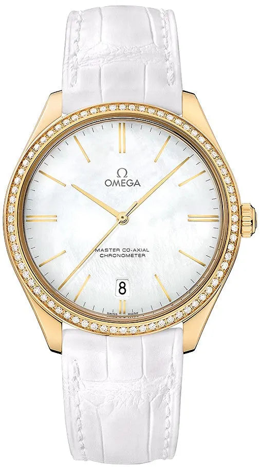white Omega Gold Diamond Bezel