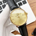 Omega Gold Diamond Leather Watch de