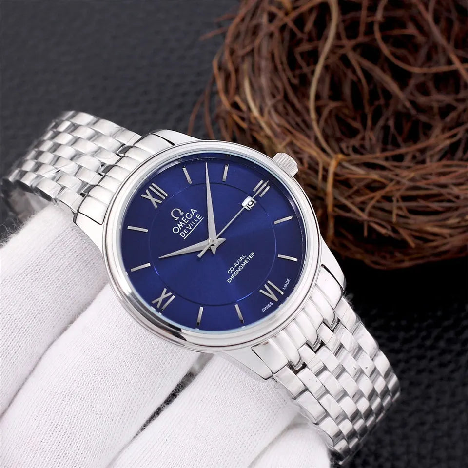 steel Omega De Ville Blue Dial - Hình 4