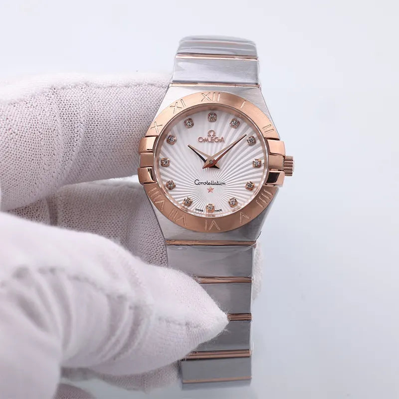 constellation Omega Rose Gold Diamond Steel
