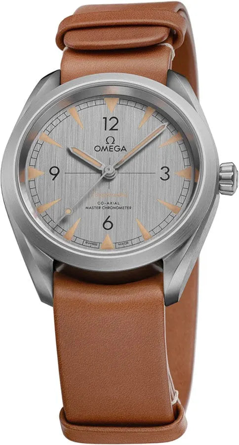 Omega Railmaster Silver Dial Brown Leather - Hình 2