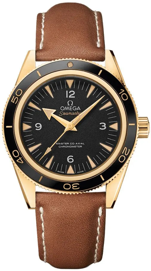 Omega Gold Black Leather