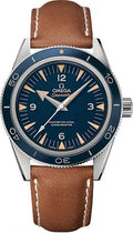 Omega Seamaster Blue Dial Brown Leather