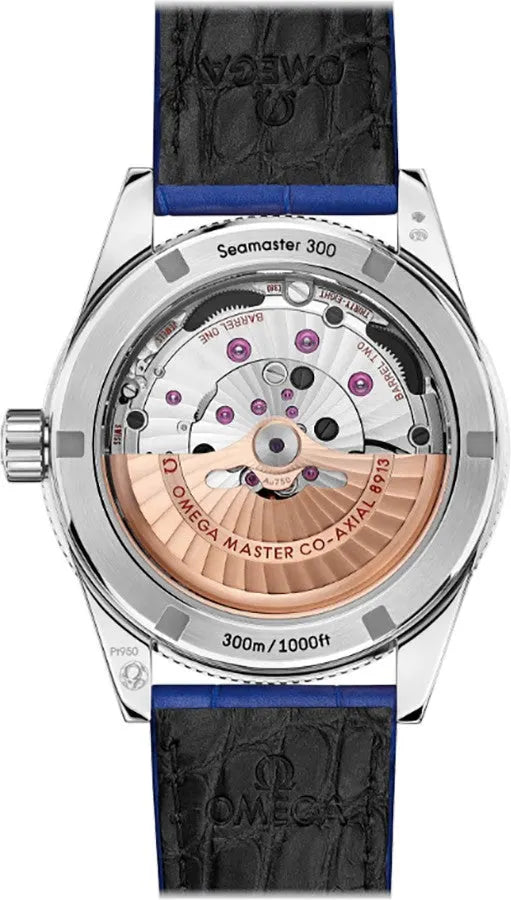 Omega Seamaster Blue Croco Leather - Hình 2