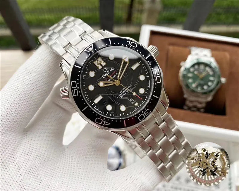Omega Seamaster Black Bezel Steel