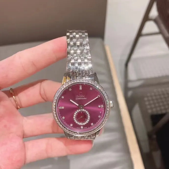 Pink Dial Diamond Watch - Hình 4