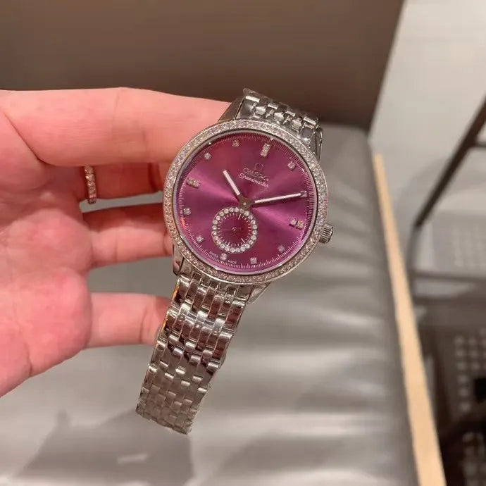 Pink Dial Diamond Watch - Hình 7