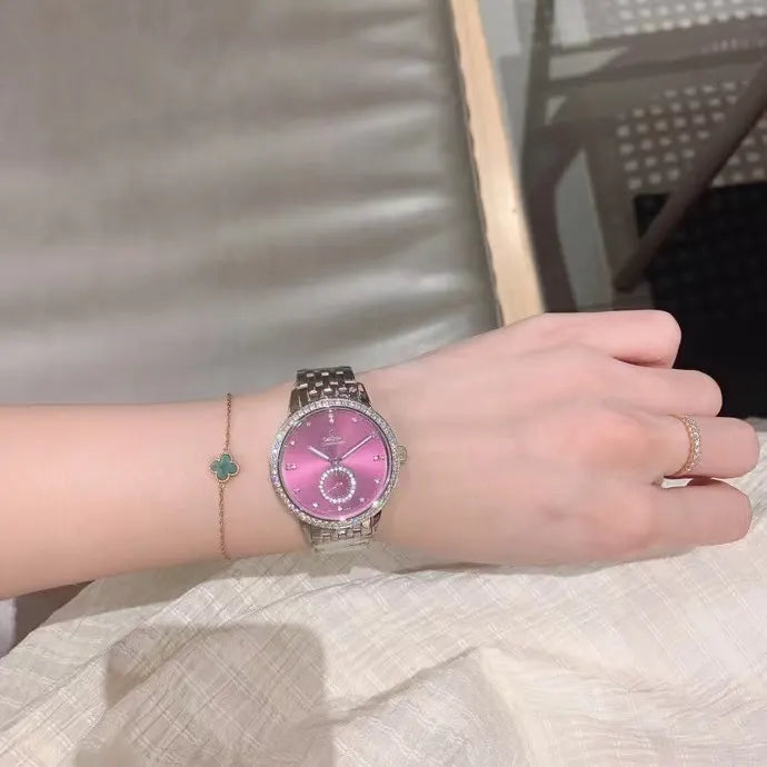 Pink Dial Diamond Watch - Hình 3