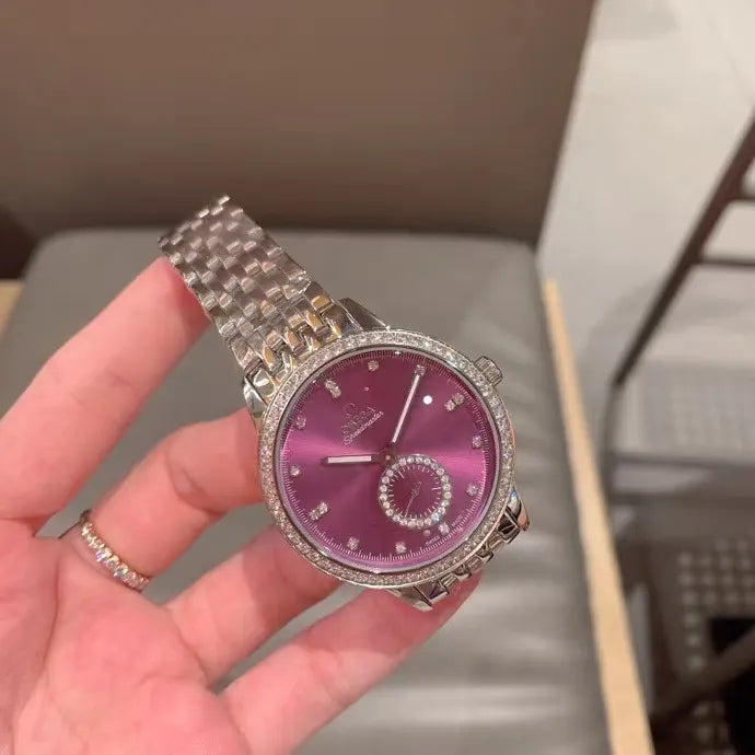 Pink Dial Diamond Watch - Hình 9