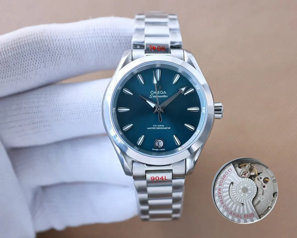 Omega Green Dial Steel seamaster - Hình 2