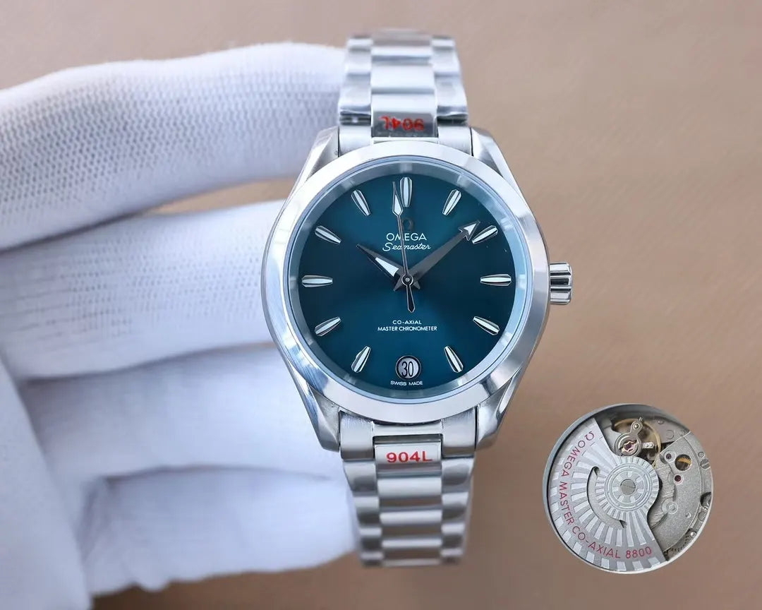 Omega Green Dial Steel seamaster - Hình 2