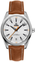 seamaster co Omega Silver Dial Brown Leather