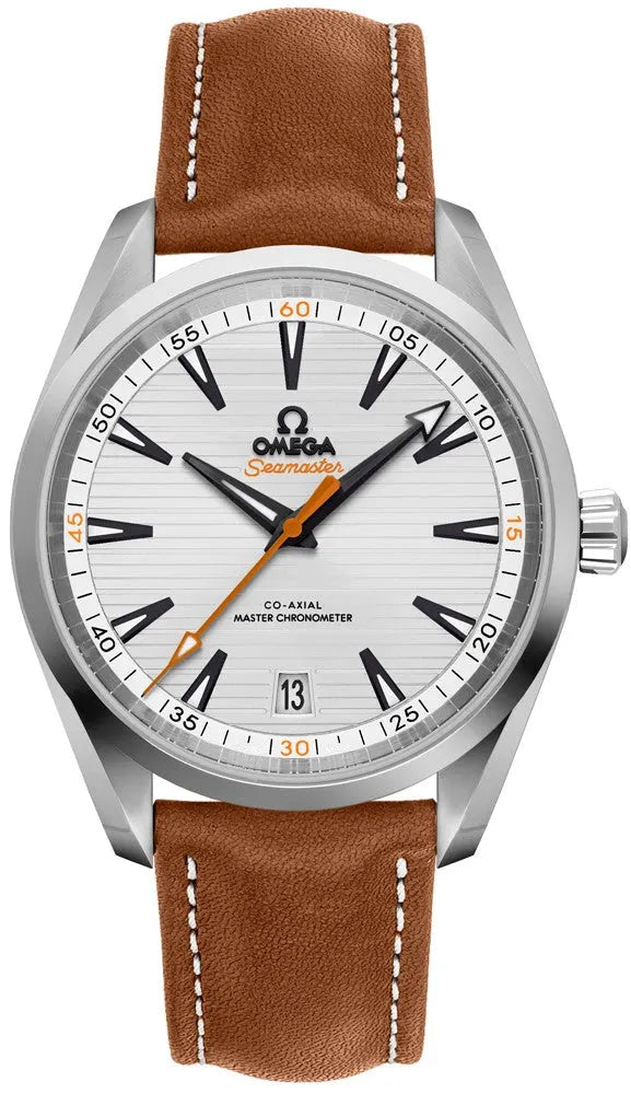 seamaster co Omega Silver Dial Brown Leather