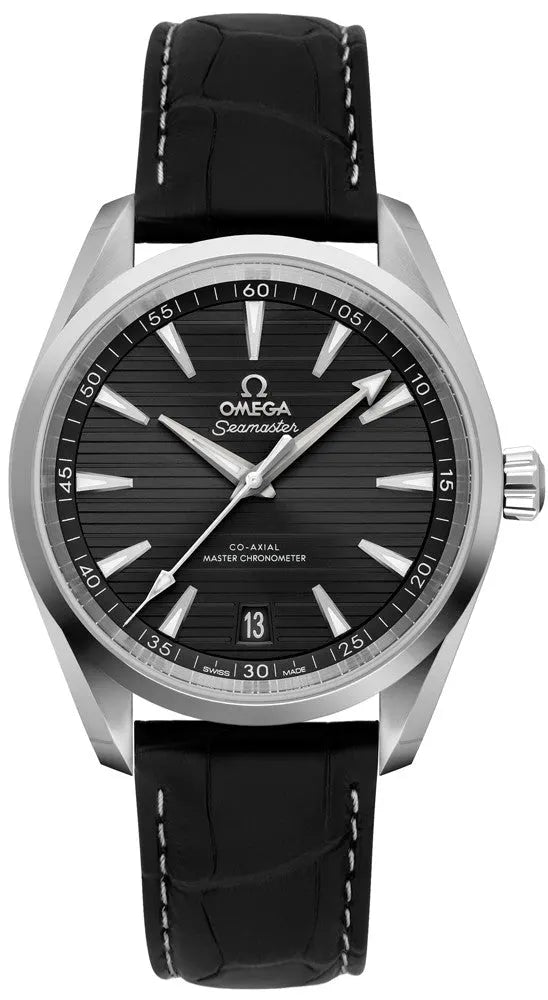 strap Omega Seamaster Black Dial Leather