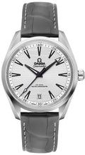 seamaster Omega Silver Dial Grey Leather