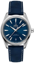 seamaster aqua Omega Blue Leather Watch