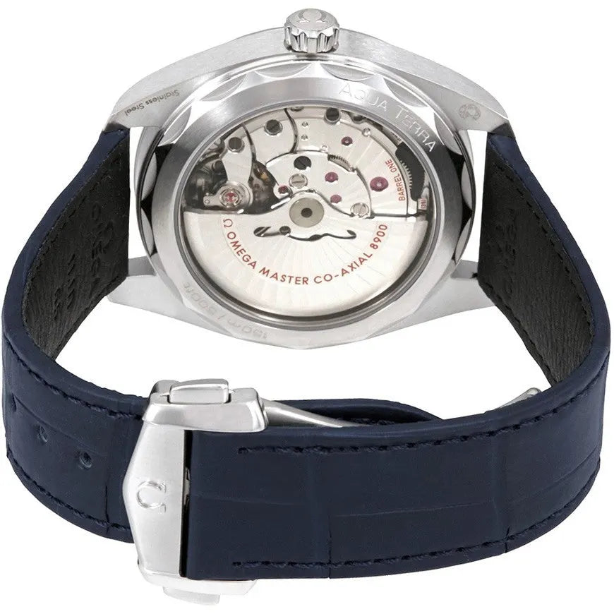 seamaster Omega Grey Dial Blue Leather - Hình 3
