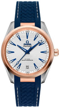 Omega Rose Gold Blue Rubber