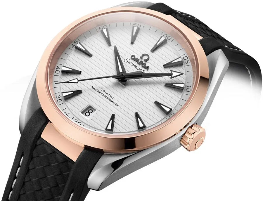 seamaster bezel Omega Silver Dial Rose Gold - Hình 2