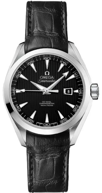 Omega Black Ribbed Dial seamaster leather