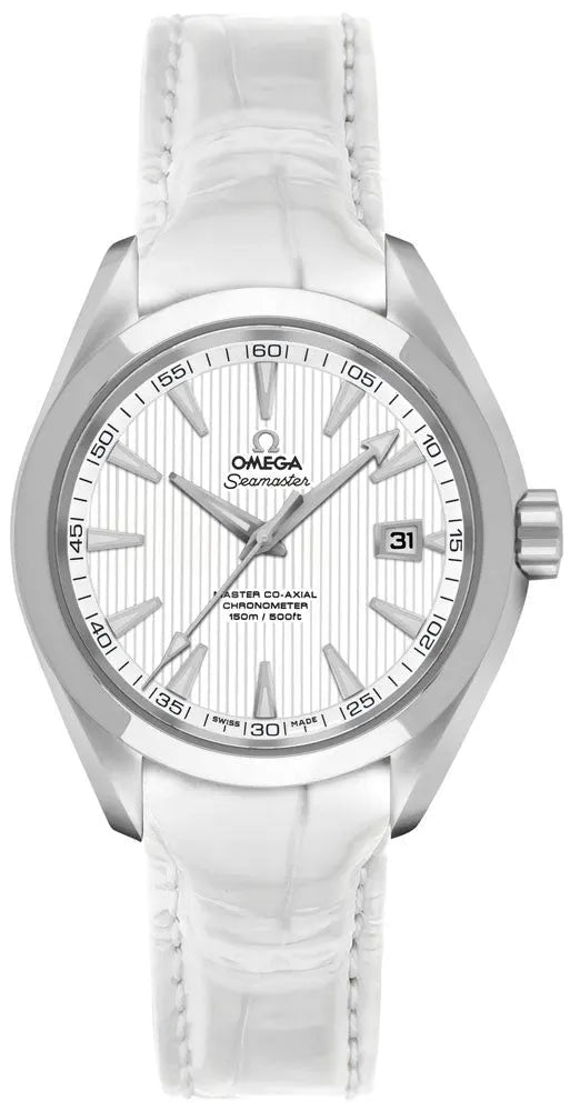 Omega White Alligator Leather