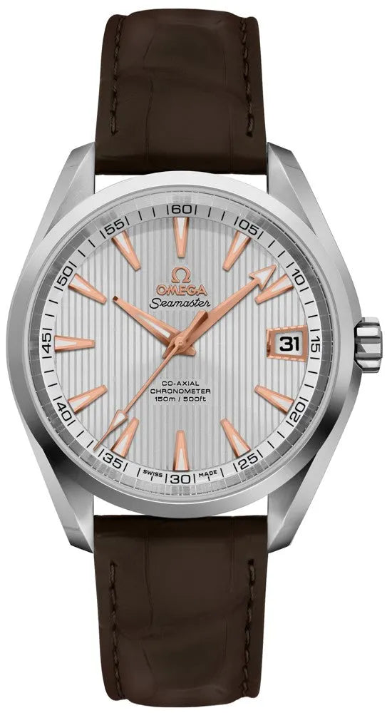 Omega Silver Dial Leather seamaster